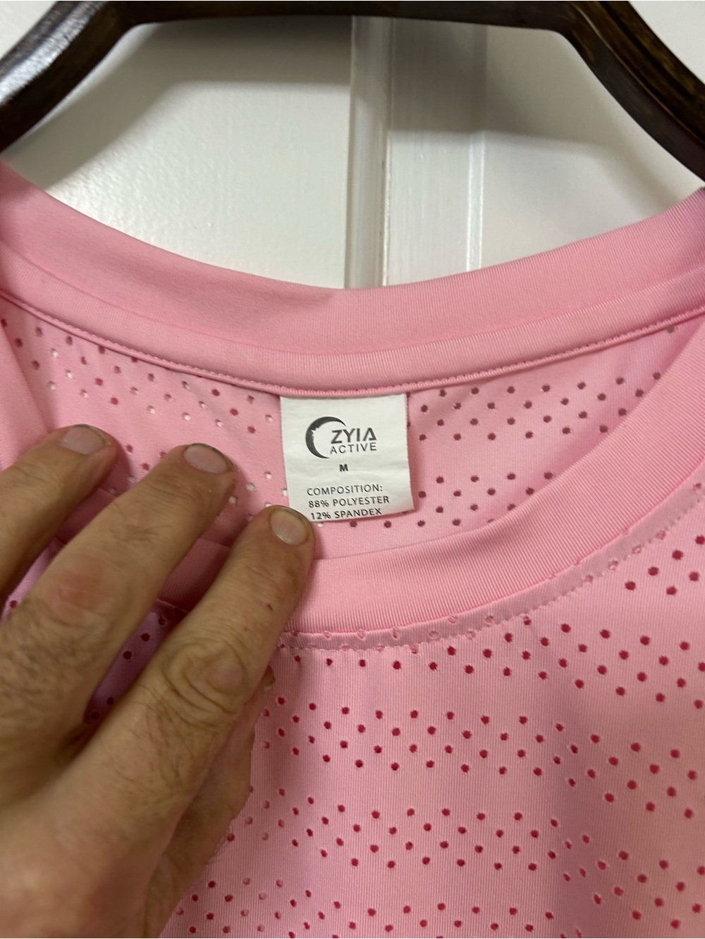 Women’s Pink Eyelet Performance Tank Top - Picture 4 of 4